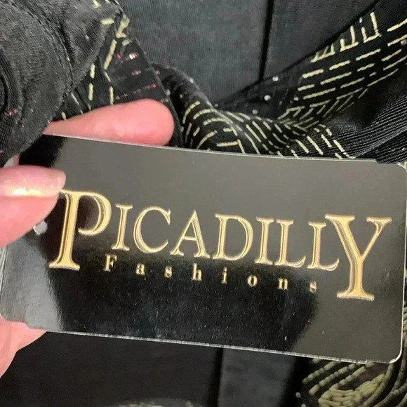 Vintage NWT Piccadilly Open Cardigan w Sparkles Holiday Season Black Size Large - Picture 8 of 16